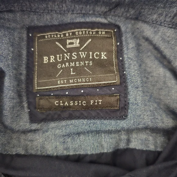 COTTON ON Brunswick Garmets Navy Button Down Shirt - Picture 4 of 5